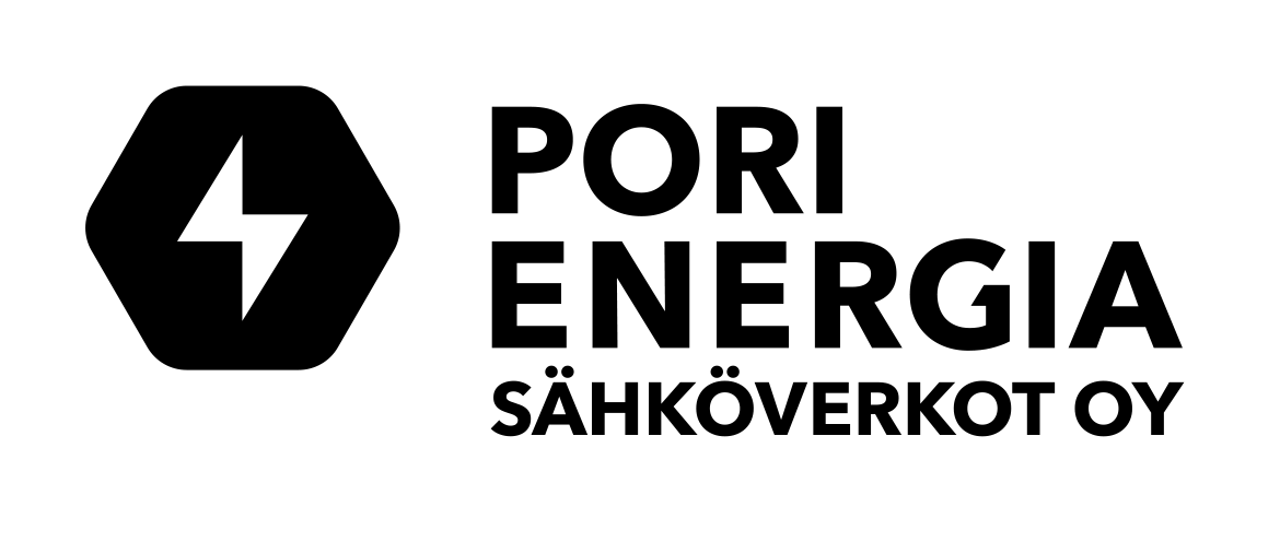 Pori Energia Sähköverkot musta logo, vaaka
