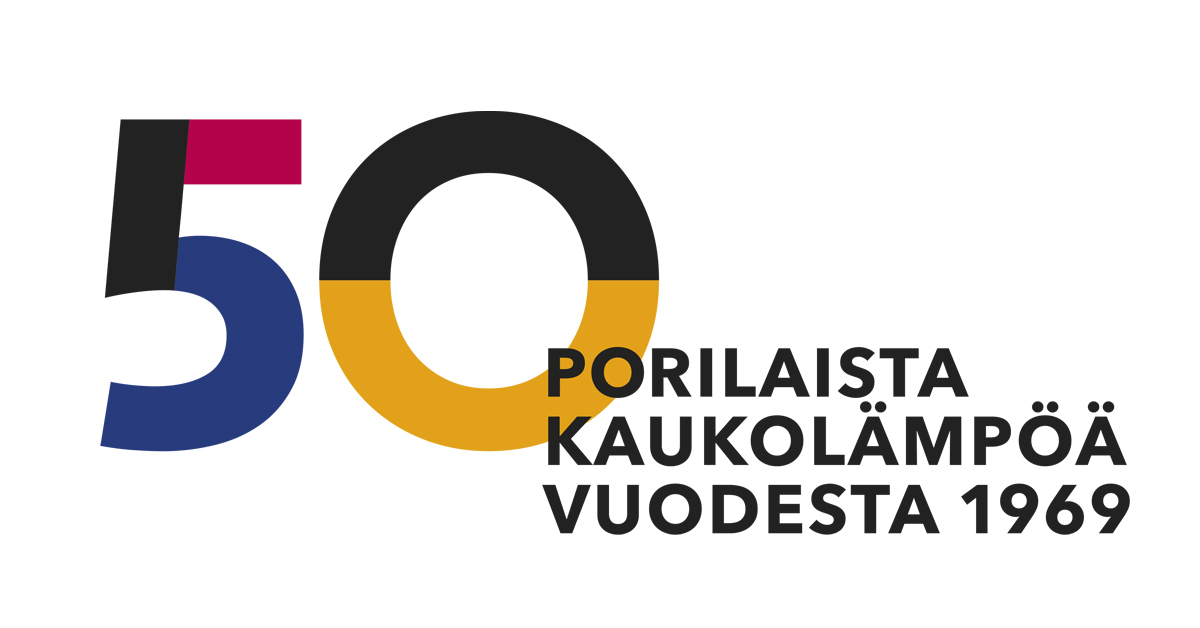 Kaukolämpö 50 vuotta Pori Energia logo