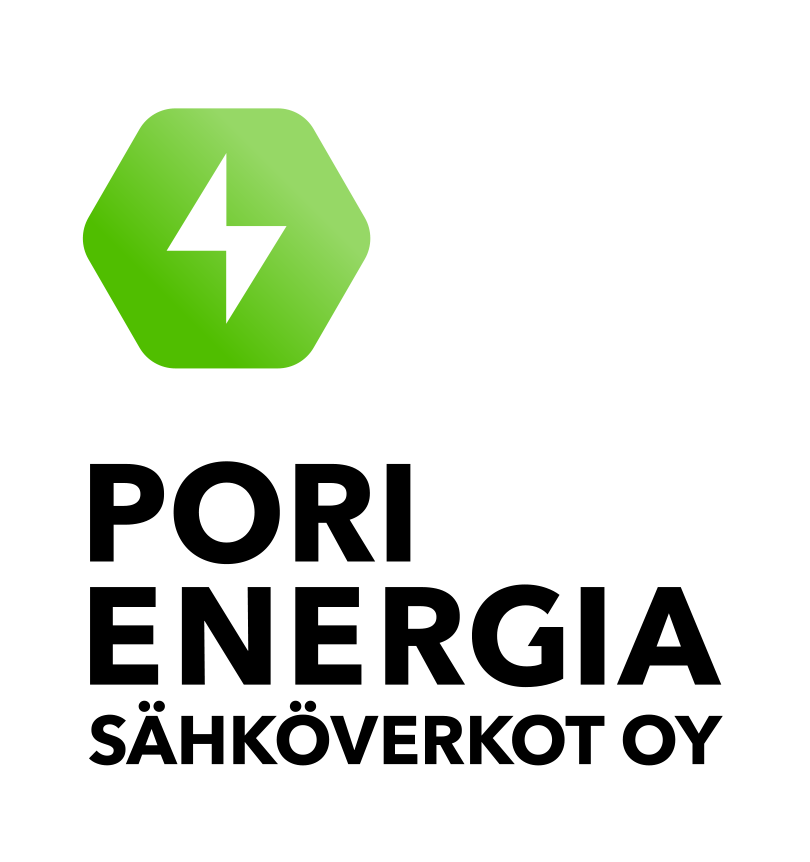 Pori Energia Sähköverkot värillinen logo, pysty
